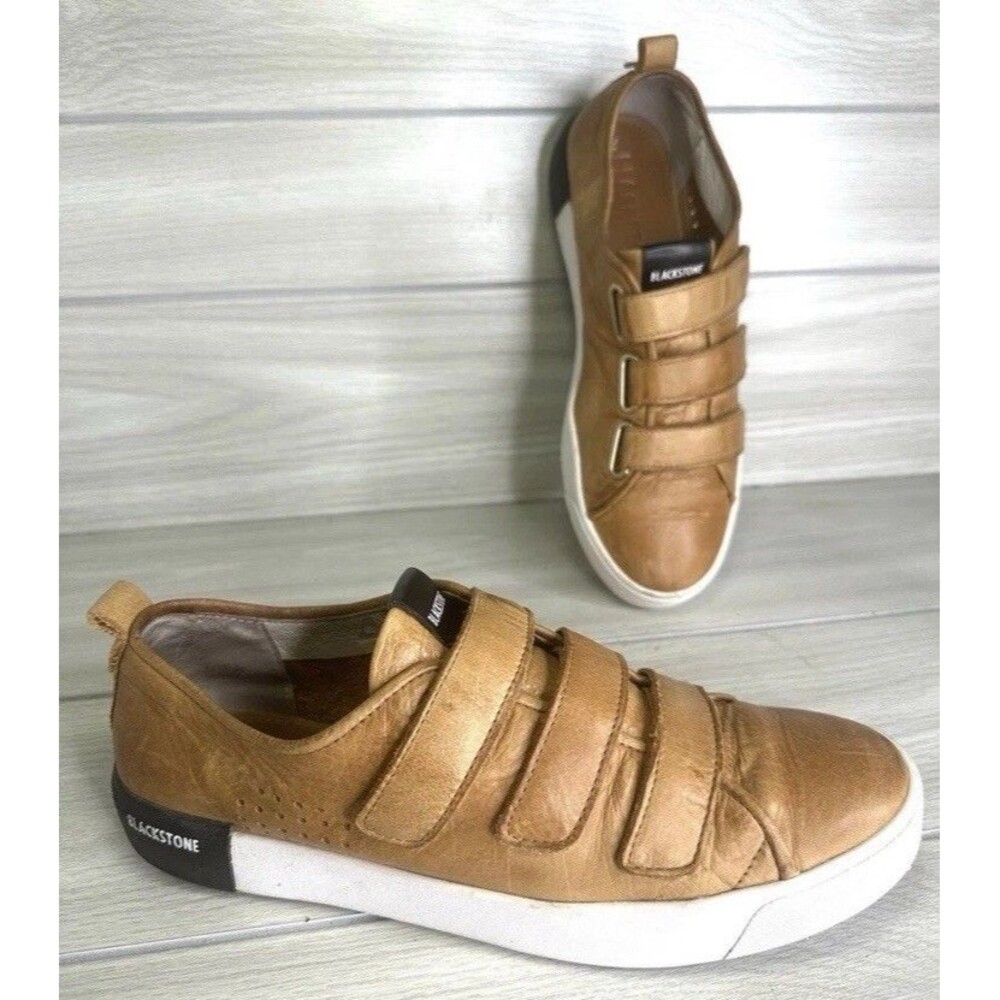 Blackstone PM41 3-Strap Brown Low Premium Handmade Sneakers Mens Size 10 US/43EU